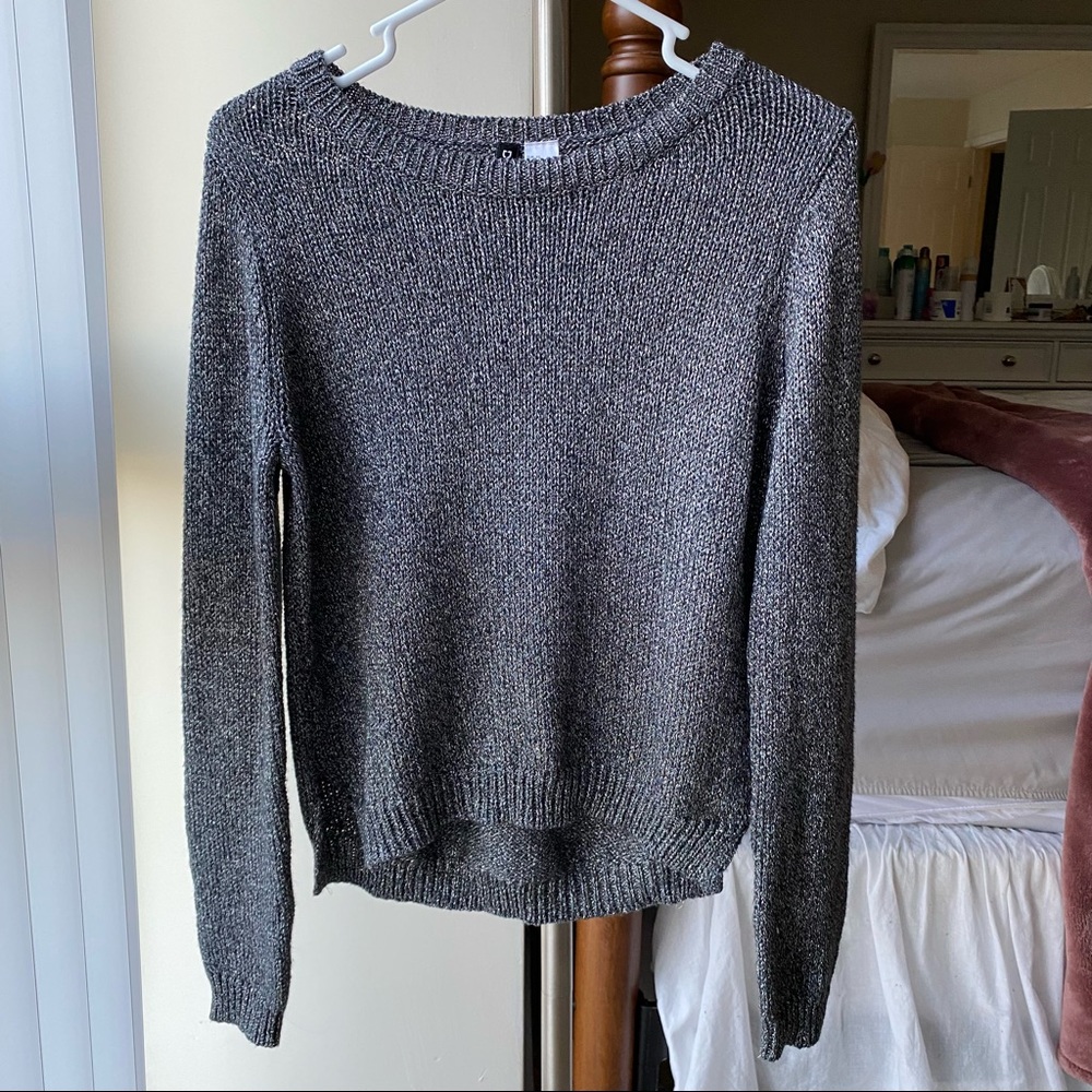 H&M Sparkly Gray Sweater, Size XS
